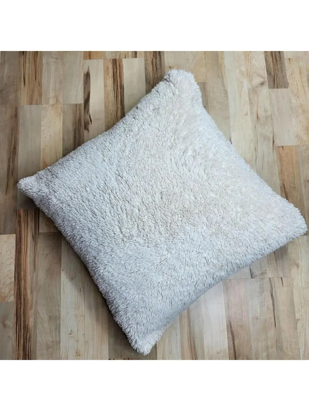 Pottery Barn Plush Faux Fur Cover 24 x 24 Inch Pillow PB Feather Pillow Insert